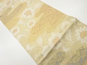 ヱ霞に花唐草模様織出し袋帯